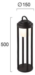 LED akumulátorové světlo Kalimnos, černé, 50 cm