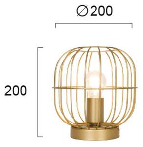 Stolní lampa Zenith ve tvaru klece, zlaté
