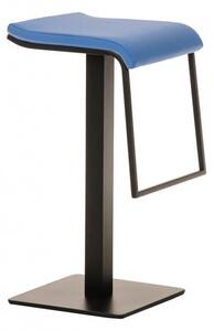 Barová židle Prisma koženka, výška 78 cm, černá - modrá