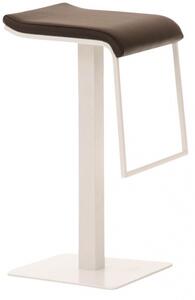 Barová židle Prisma koženka, výška 78 cm, bílá-hnědá