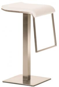 Barová židle Prisma koženka, výška 85 cm, nerez-bílá