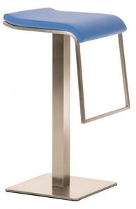 Barová židle Prisma koženka, výška 85 cm, nerez-modrá