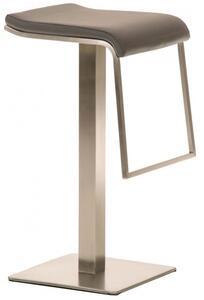 Barová židle Prisma koženka, výška 85 cm, nerez-šedá