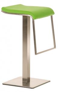 Barová židle Prisma koženka, výška 78 cm, nerez - zelená