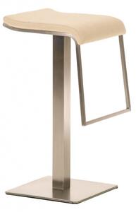 Barová židle Prisma, látkový potah, výška 78 cm, nerez - krémová