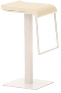 Barová židle Prisma koženka, výška 78 cm, bílá-krémová