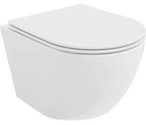 Mexen Lena, závěsná WC mísa 490x360x340 mm, Rimless Tornádo + toaletní WC sedátko z duroplastu, bílá lesklá, 30220400T