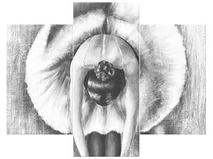 Gario 3 dílný obraz na plátně Šedá rozcvička baletky Velikost: 90 x 60 cm