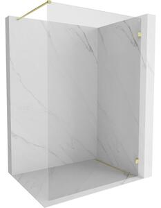 Mexen Lunar sprchová stěna pravá 90 x 200 cm, 8mm čiré sklo, zlatá matná, 830-090-000-55-00-P