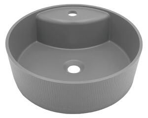 Laveo Cliff, granitové umyvadlo na desku 430x430x142 mm, šedá, LAV-VGC1510T