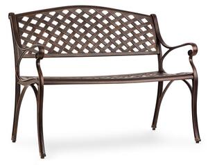Blumfeldt Pozzilli AN, zahradní lavička, litý hliník, odolná vůči počasí, starožitná měď