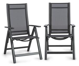 Blumfeldt Cádiz, skládací židle, sada 2 kusů, 59,5 x 107 x 68 cm, comfortmesh, antracitová