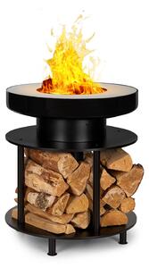 Blumfeldt Wood Stock, ohniště 2 v 1, BBQ gril, ø56cm, ušlechtilá ocel, černé
