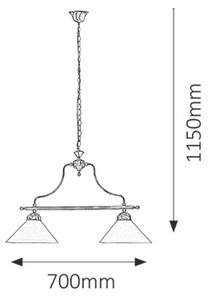 Rabalux Závěsný lustr Marian 2x60W/E27/230V/IP20 - bronz