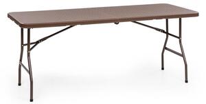Blumfeldt Burgos Family, skládací stůl, polyratan, 178 x 73 cm plocha stolu, 6 osob, hnědý