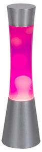 Rabalux Minka stolní lávová lampa 1x20W | GY6,35 - stříbrná, růžová