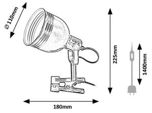Rabalux Stolní lampa s klipem Flint 1x25W | E14 | IP20 - černá