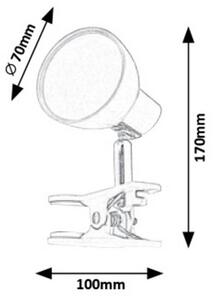 Rabalux NOAH LED lampička s klipem 5W | 360lm | 3000K - zelená