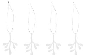 COOEE Design Sada stříbrných ozdob Mistletoe Steel - 4 ks CED490