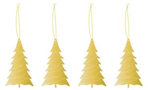 COOEE Design Sada zlatých ozdob Tree Brass - 4 ks CED311