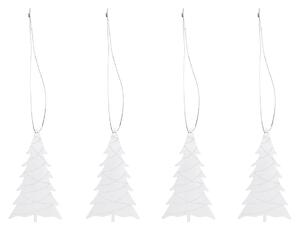 COOEE Design Sada stříbrných ozdob Tree Steel- 4 ks CED489
