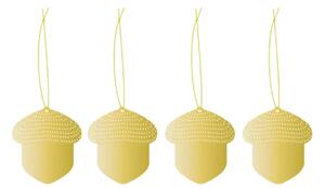 COOEE Design Sada zlatých ozdob Acorn Brass - 4 ks CED313