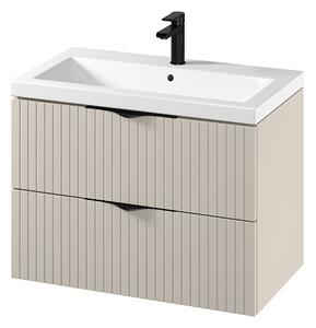 Cersanit Tirso, závěsná umyvadlová skříňka 794x447x572 mm + keramické umyvadlo, béžová matná, S801-543