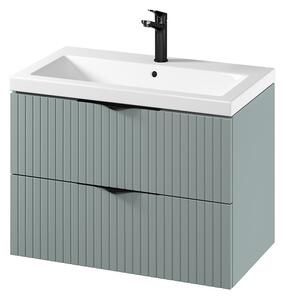 Cersanit Tirso, závěsná umyvadlová skříňka 794x447x572 mm + keramické umyvadlo, zelená matná, S801-540