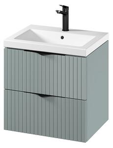 Cersanit Tirso, závěsná umyvadlová skříňka 594x447x572 mm + keramické umyvadlo, zelená matná, S801-544