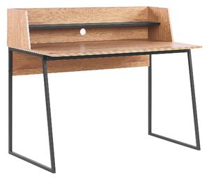Psací stůl s policí 120 x 59 cm světlé dřevo / černá GORUS