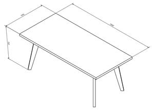 Wuders Jídelní stůl Bunyan Velikost: 1600 x 900 mm, Okraj desky: Rovný 1600 x 900 mm