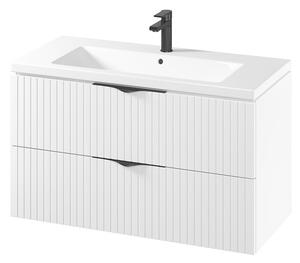 Cersanit Tirso, závěsná umyvadlová skříňka 994x447x572 mm + keramické umyvadlo, bílá matná, S801-542