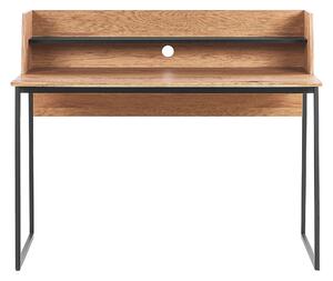 Psací stůl s policí 120 x 59 cm světlé dřevo/černý GORUS
