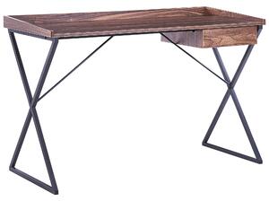 Psací stůl se zásuvkou 120 x 54 cm tmavé dřevo / černá NOXON