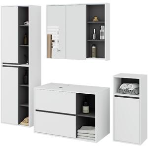 Ak furniture Koupelnová sestava VAMI II bílá/grafitově šedá