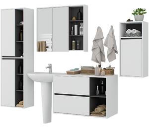 Ak furniture Koupelnová sestava VAMI bílá/grafitově šedá