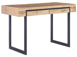 Psací stůl se 2 zásuvkami 120 x 55 cm světlé dřevo / černá VIDA