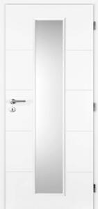 Doornite Quatro Interiérové dveře Linea, 80 P, 846 × 1983 mm, lakované, pravé, bílé, prosklené
