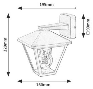 Rabalux Venkovní nástěnné svítidlo PARAVENTO max. 1x40W | E27 | IP44 - černá