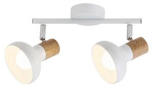 Rabalux HOLLY stropní bodové svítidlo max. 2x40W | E14 | IP20 - bílá, světlé dřevo