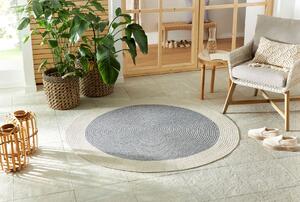 NORTHRUGS - Hanse Home koberce Kusový koberec Braided 105555 Grey Creme kruh – na ven i na doma - 150x150 (průměr) kruh cm