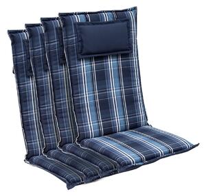 Blumfeldt Donau, polstry, polstry na židli, vysoké opěradlo, zahradní židle, polyester 50 x 120 x 6 cm, 4 x podložka