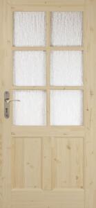 Orkan Interiérové dveře 6lux Eco, 80 P, 850 × 1985 mm, masivní dřevo, pravé, borovice, prosklené