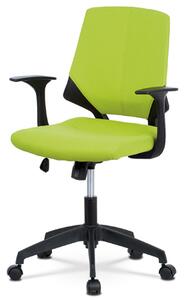 Kancelářská židle, zelená látka, černé PP područky