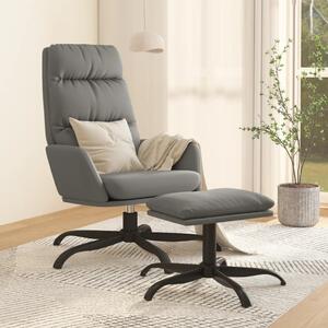 Relaxační křeslo se stoličkou šedé umělá kůže