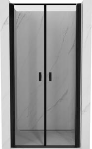Mexen Otvor sprchových dveří MIST (d+d) 70x200 cm 6 mm černý, rám, 8A7-070-000-70-70