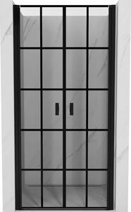 Mexen Otvor sprchových dveří MIST (d+d) 80x200 cm 6 mm černý, mřížka, 8A7-080-000-70-77