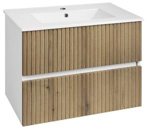 Aqualine Aqualine, PANEDA STRIP umyvadlová skříňka 74,5x55x45,2cm, dub emporio, PN375