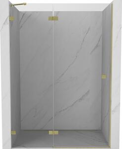 Mexen, Mexen Lunar levé otočné sprchové dveře 140 cm, transparentní, broušené zlato - 834-140-000-55-00-L