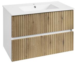 Aqualine Aqualine, PANEDA STRIP umyvadlová skříňka 79,5x55x45,2cm, dub emporio, PN380